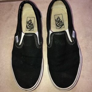 VANS Black Fabric Slip-On Shoes size 7